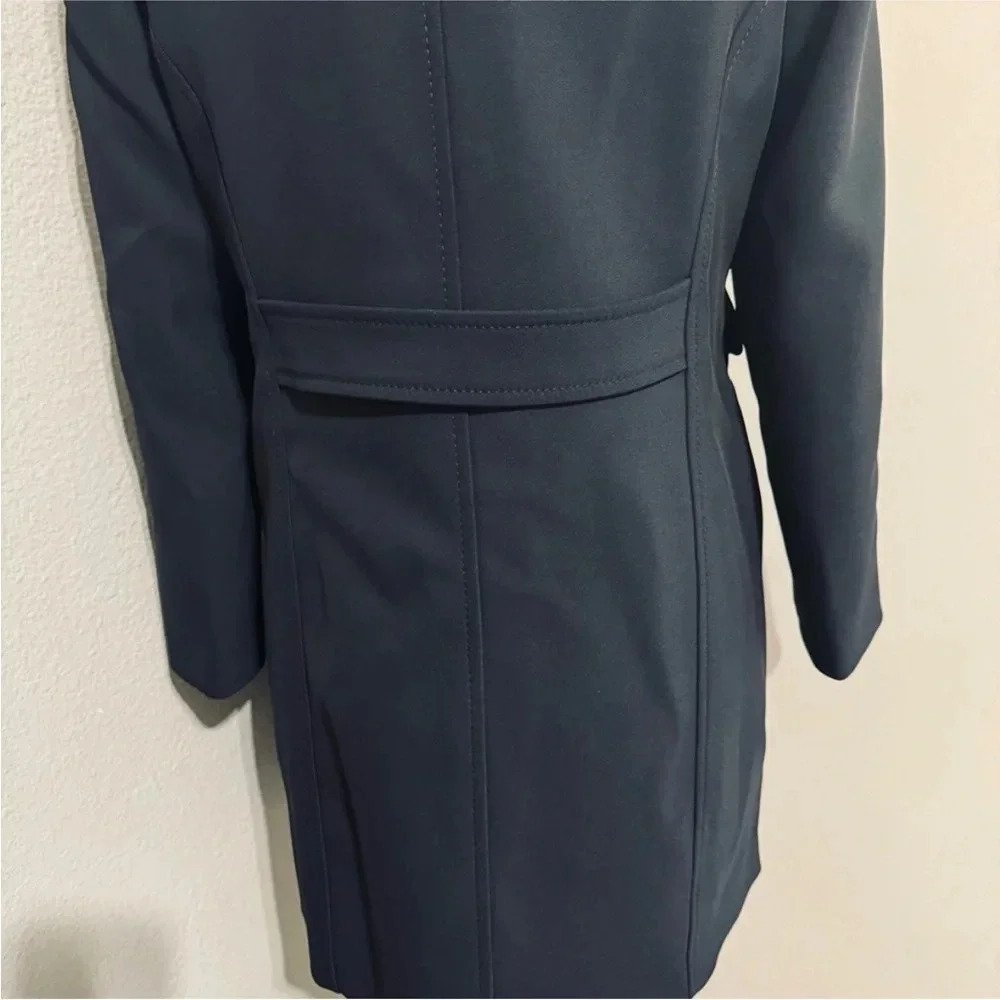 Zara Navy Blue Luxury Lapel Collar Long Sleeves Short Pocket Coat Medium NWT - Picture 6 of 9